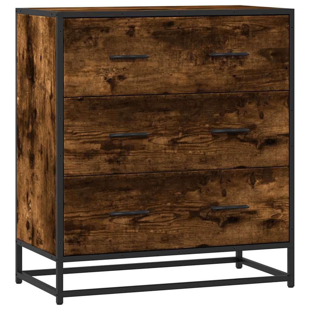 Dressoir 68x35x76 cm bewerkt hout en metaal gerookt eiken is nu te koop bij PeponiXL, paradijselijk wonen!