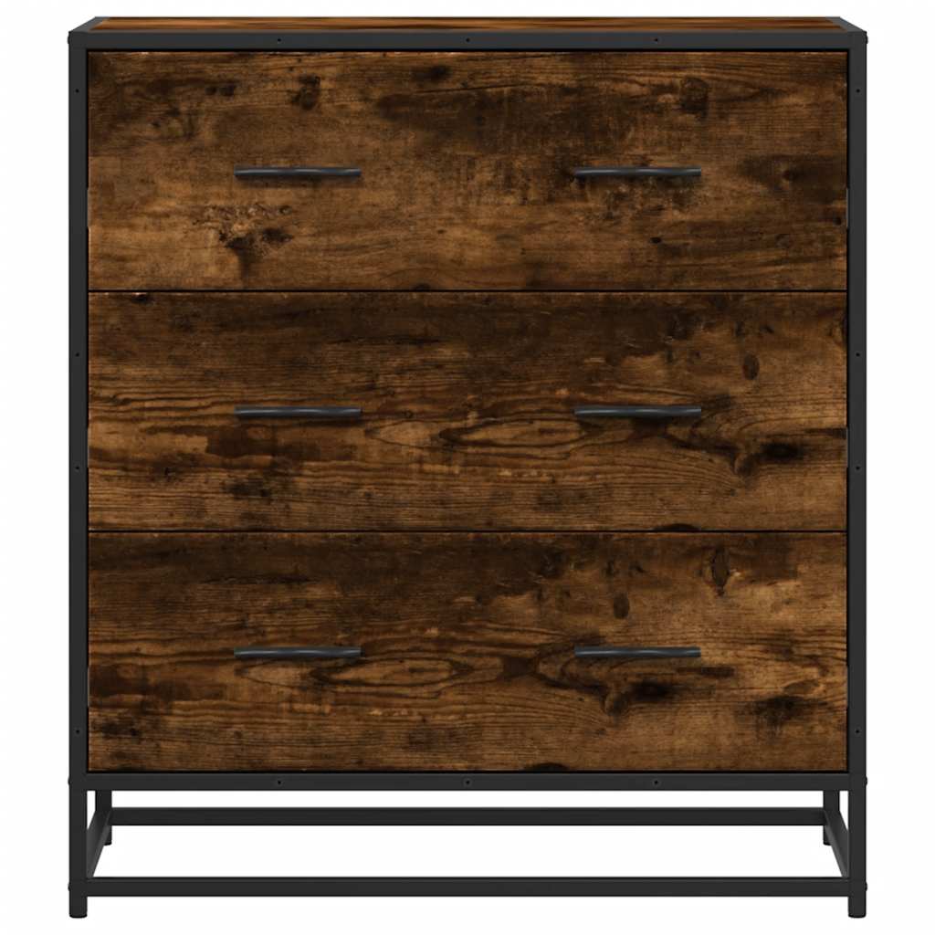 Dressoir 68x35x76 cm bewerkt hout en metaal gerookt eiken is nu te koop bij PeponiXL, paradijselijk wonen!