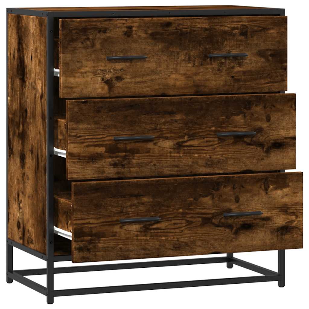 Dressoir 68x35x76 cm bewerkt hout en metaal gerookt eiken is nu te koop bij PeponiXL, paradijselijk wonen!