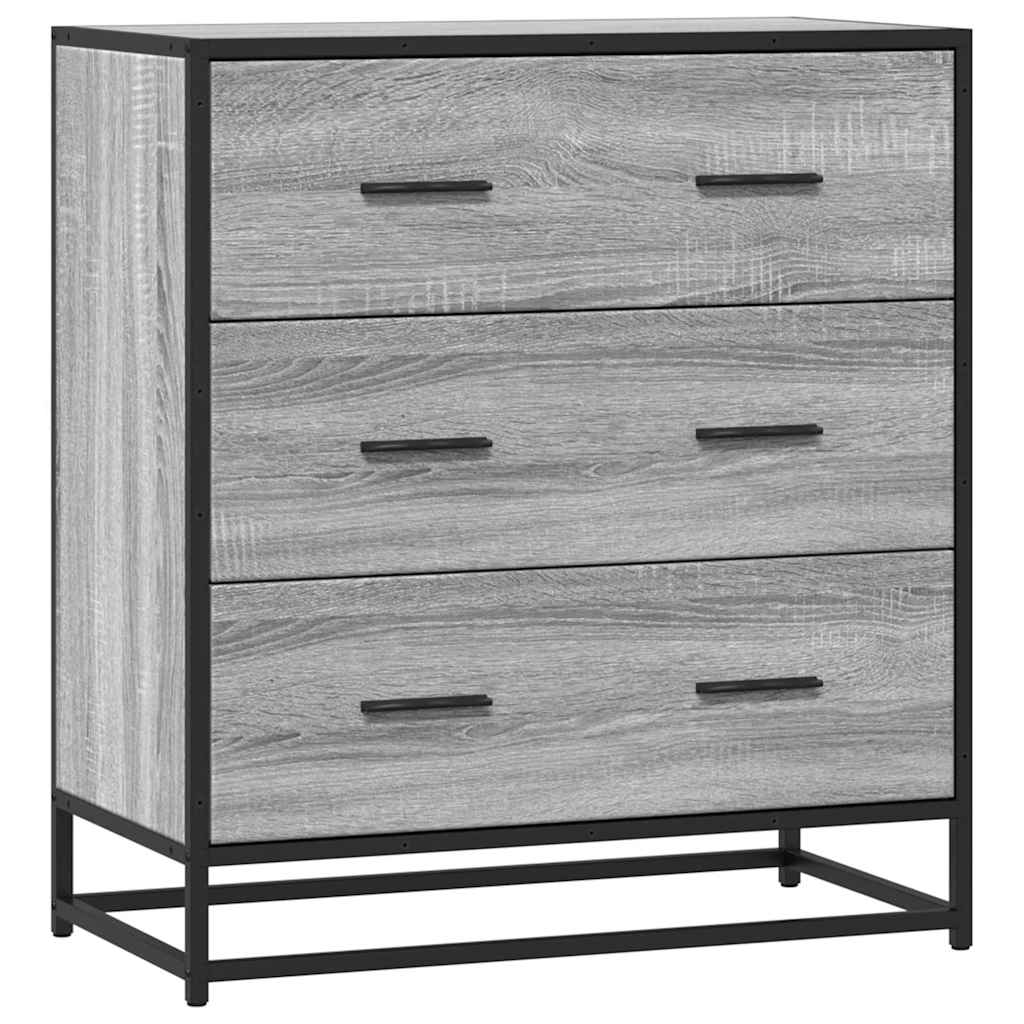 Dressoir 68x35x76 cm bewerkt hout en metaal grijs sonoma is nu te koop bij PeponiXL, paradijselijk wonen!