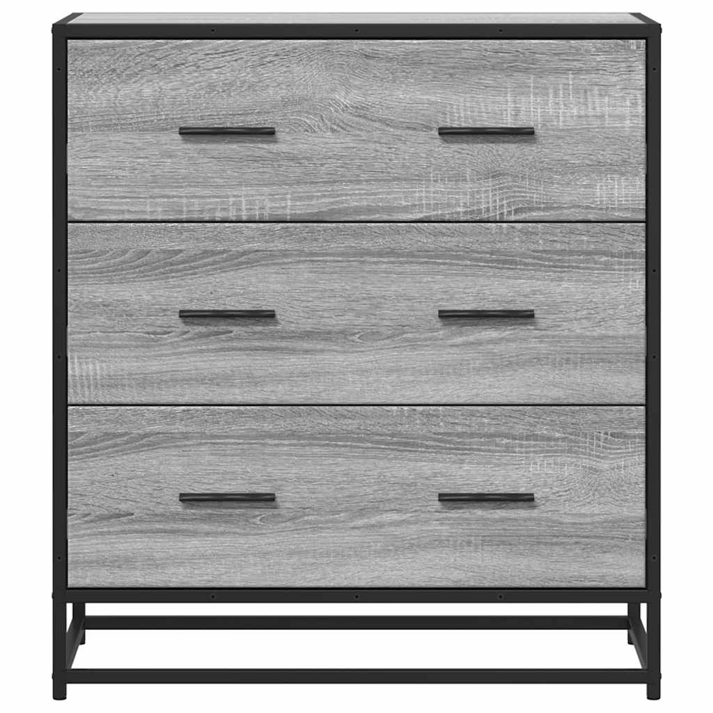 Dressoir 68x35x76 cm bewerkt hout en metaal grijs sonoma is nu te koop bij PeponiXL, paradijselijk wonen!
