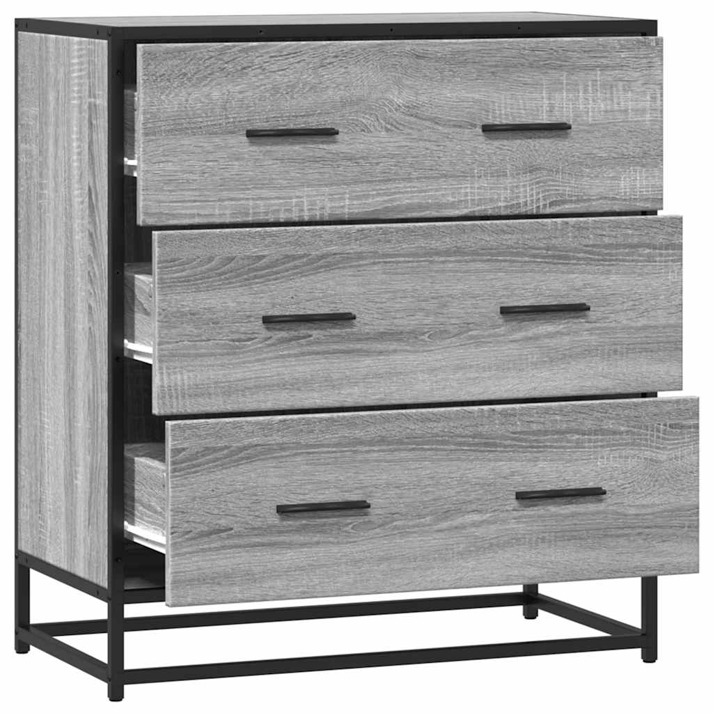 Dressoir 68x35x76 cm bewerkt hout en metaal grijs sonoma is nu te koop bij PeponiXL, paradijselijk wonen!