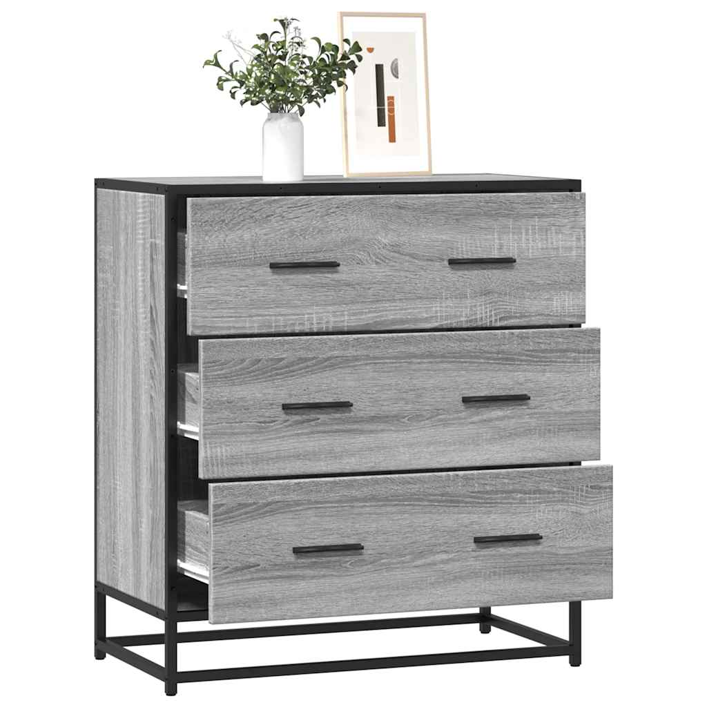 Dressoir 68x35x76 cm bewerkt hout en metaal grijs sonoma is nu te koop bij PeponiXL, paradijselijk wonen!