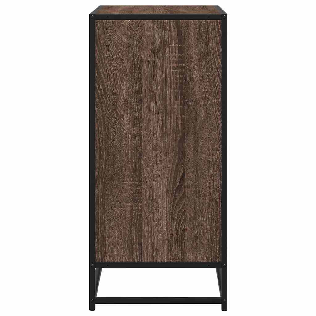 Dressoir 68x35x76 cm bewerkt hout en metaal bruin eikenkleur is nu te koop bij PeponiXL, paradijselijk wonen!