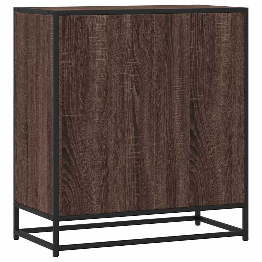 Dressoir 68x35x76 cm bewerkt hout en metaal bruin eikenkleur is nu te koop bij PeponiXL, paradijselijk wonen!