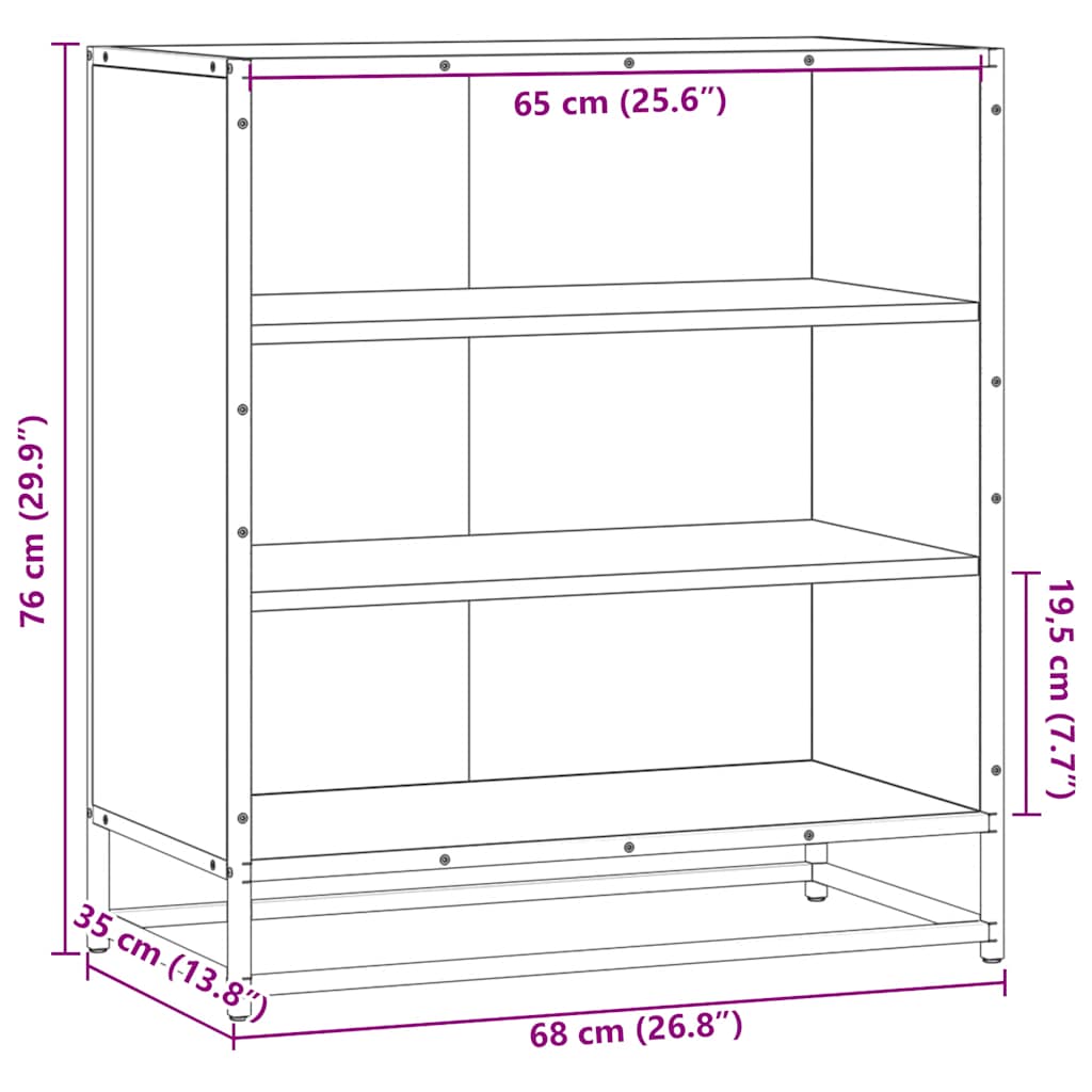 Dressoir 68x35x76 cm bewerkt hout en metaal zwart is nu te koop bij PeponiXL, paradijselijk wonen!