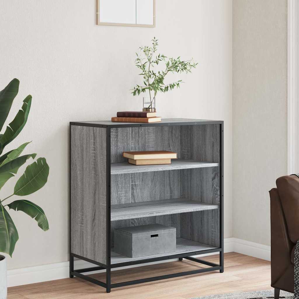 Dressoir 68x35x76 cm bewerkt hout en metaal grijs sonoma is nu te koop bij PeponiXL, paradijselijk wonen!