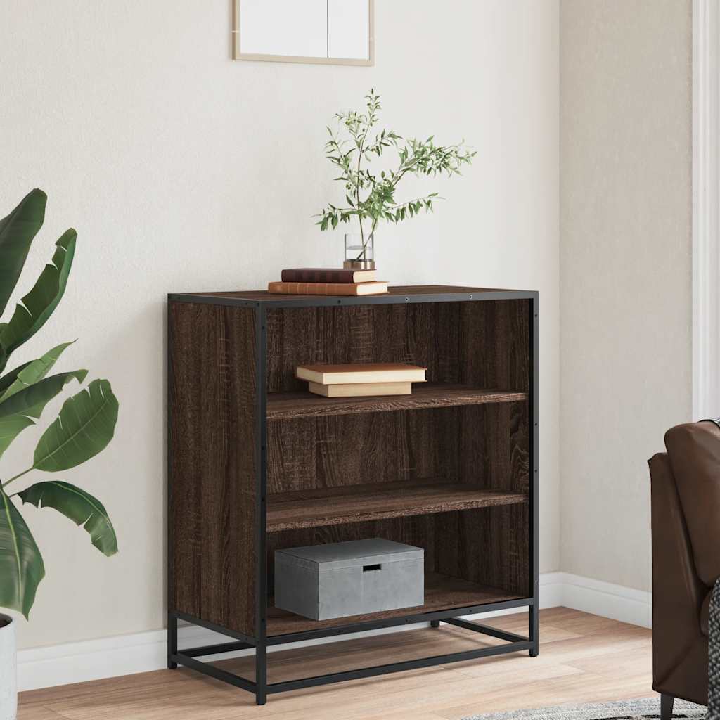 Dressoir 68x35x76 cm bewerkt hout en metaal bruin eikenkleur is nu te koop bij PeponiXL, paradijselijk wonen!