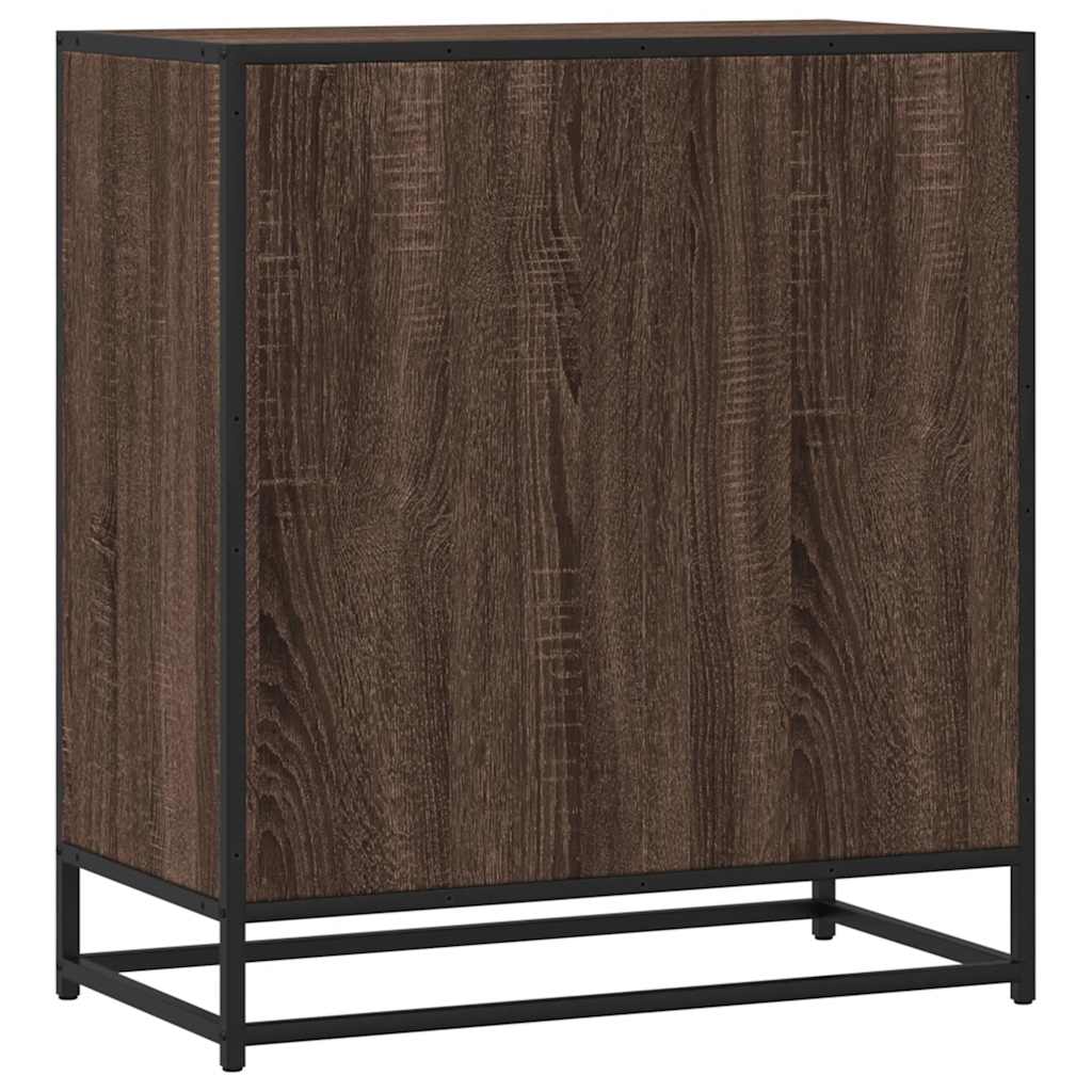 Dressoir 68x35x76 cm bewerkt hout en metaal bruin eikenkleur is nu te koop bij PeponiXL, paradijselijk wonen!