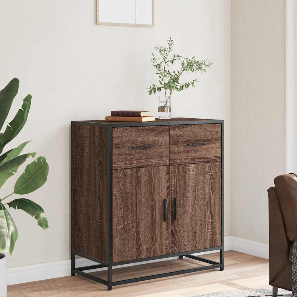 Dressoir 68x35x76 cm bewerkt hout bruin eikenkleur is nu te koop bij PeponiXL, paradijselijk wonen!