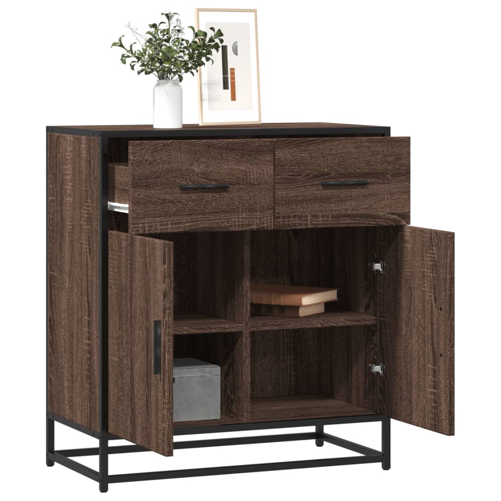 Dressoir 68x35x76 cm bewerkt hout bruin eikenkleur is nu te koop bij PeponiXL, paradijselijk wonen!