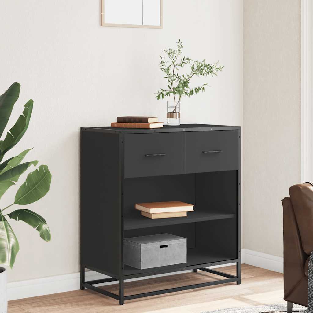 Dressoir 68x35x76 cm bewerkt hout zwart is nu te koop bij PeponiXL, paradijselijk wonen!