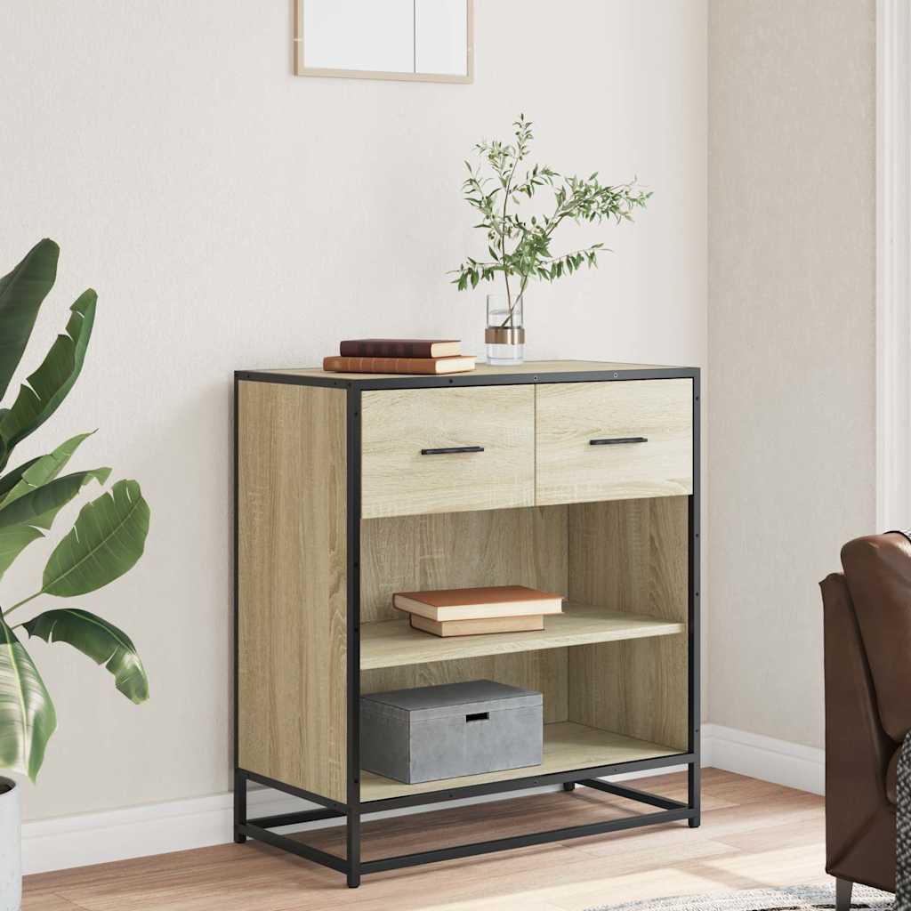 Dressoir 68x35x76 cm bewerkt hout sonoma eikenkleurig is nu te koop bij PeponiXL, paradijselijk wonen!
