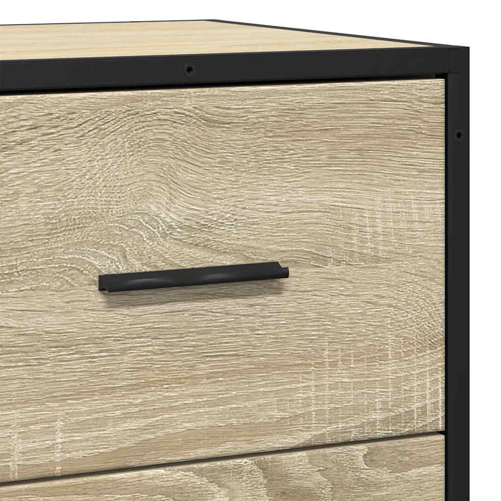 Dressoir 68x35x76 cm bewerkt hout sonoma eikenkleurig is nu te koop bij PeponiXL, paradijselijk wonen!