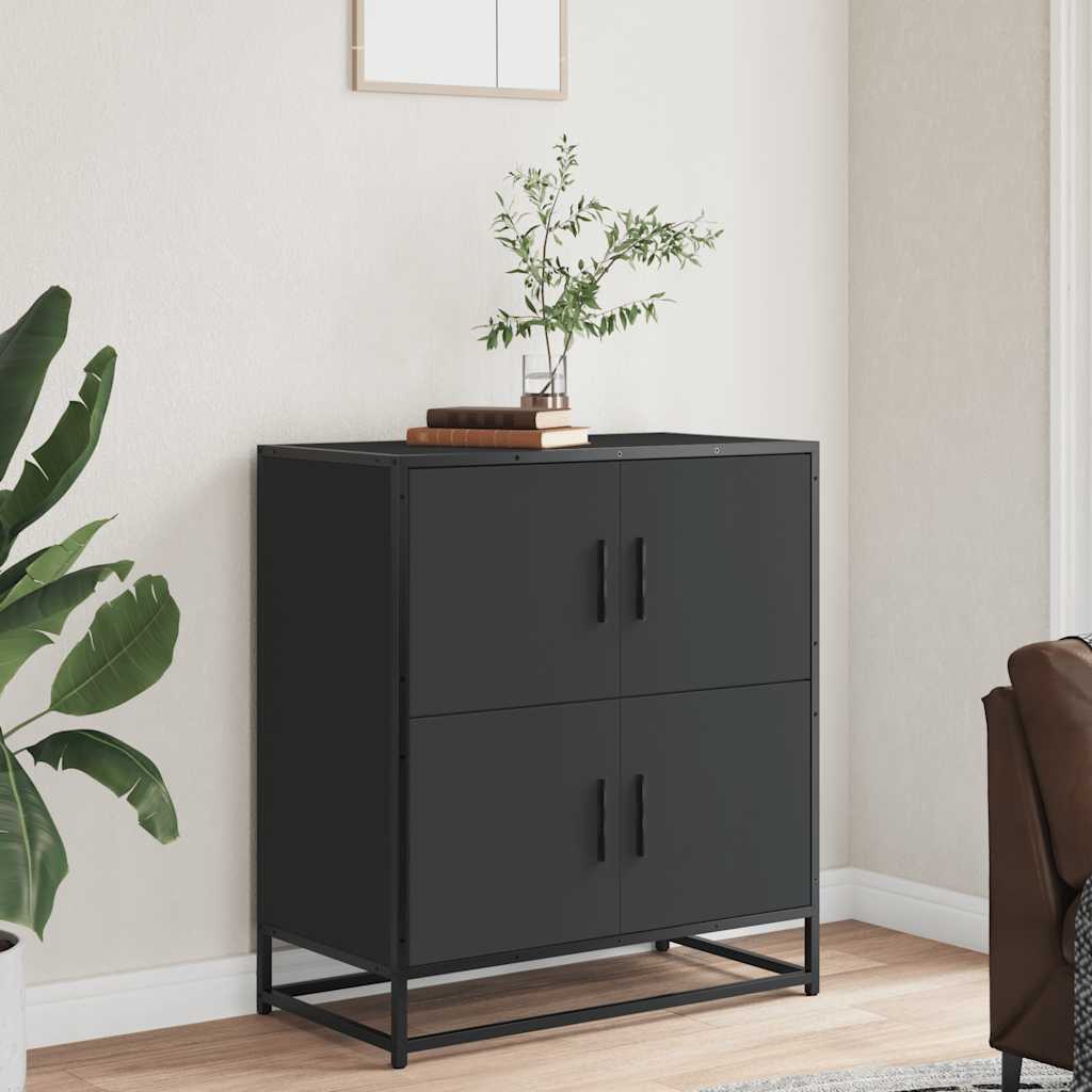 Dressoir 68x35x76 cm bewerkt hout zwart is nu te koop bij PeponiXL, paradijselijk wonen!