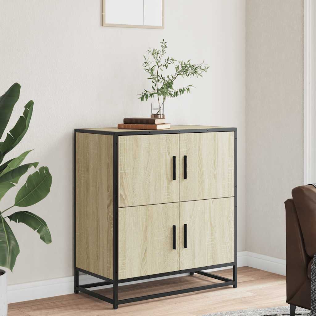 Dressoir 68x35x76 cm bewerkt hout sonoma eikenkleurig is nu te koop bij PeponiXL, paradijselijk wonen!