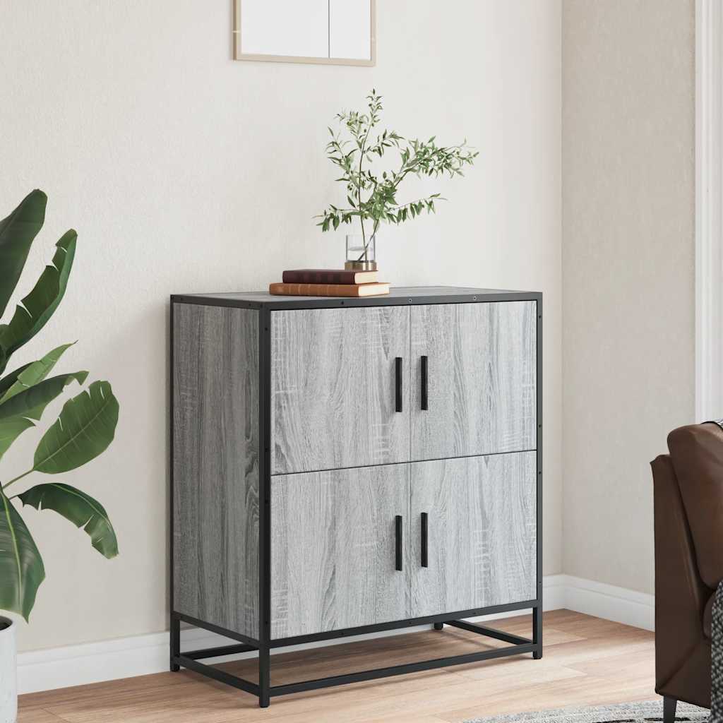 Dressoir 68x35x76 cm bewerkt hout grijs sonoma eikenkleurig is nu te koop bij PeponiXL, paradijselijk wonen!
