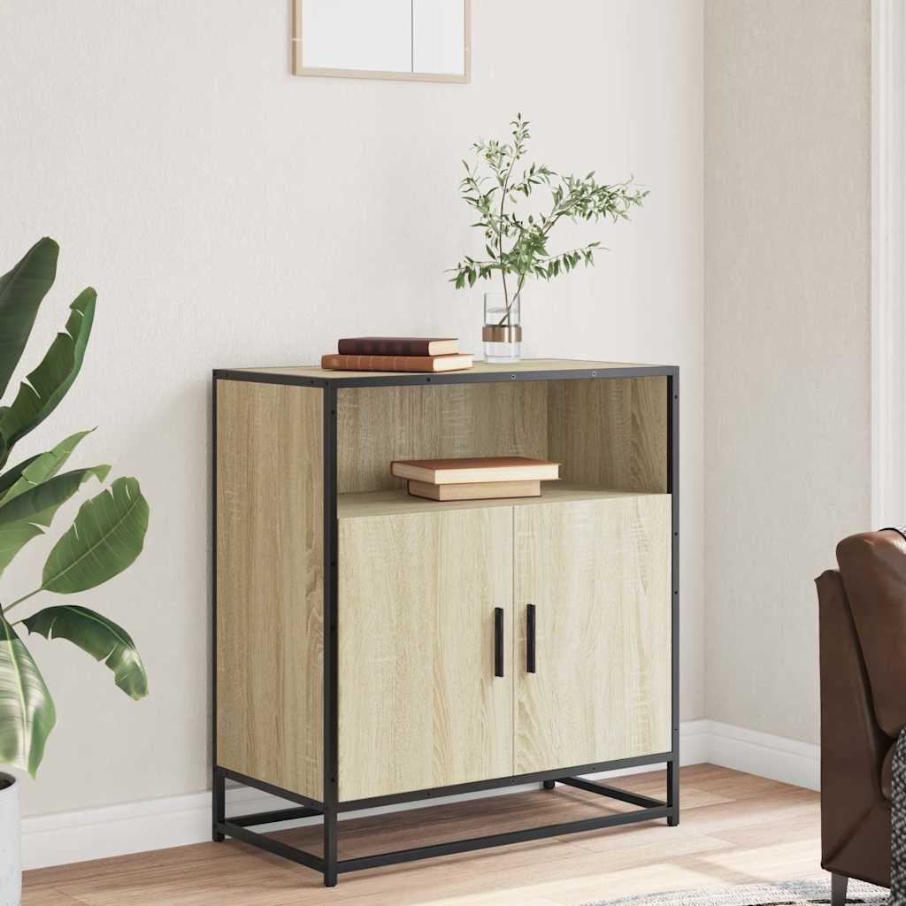 Dressoir 68x35x76 cm bewerkt hout sonoma eikenkleurig is nu te koop bij PeponiXL, paradijselijk wonen!