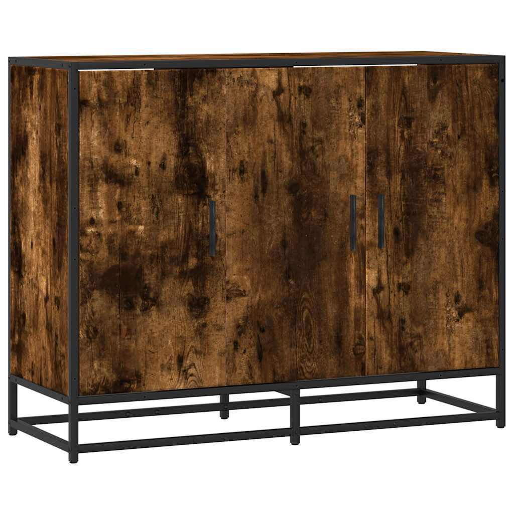 Dressoir 94x35x76 cm bewerkt hout gerookt eikenkleurig is nu te koop bij PeponiXL, paradijselijk wonen!