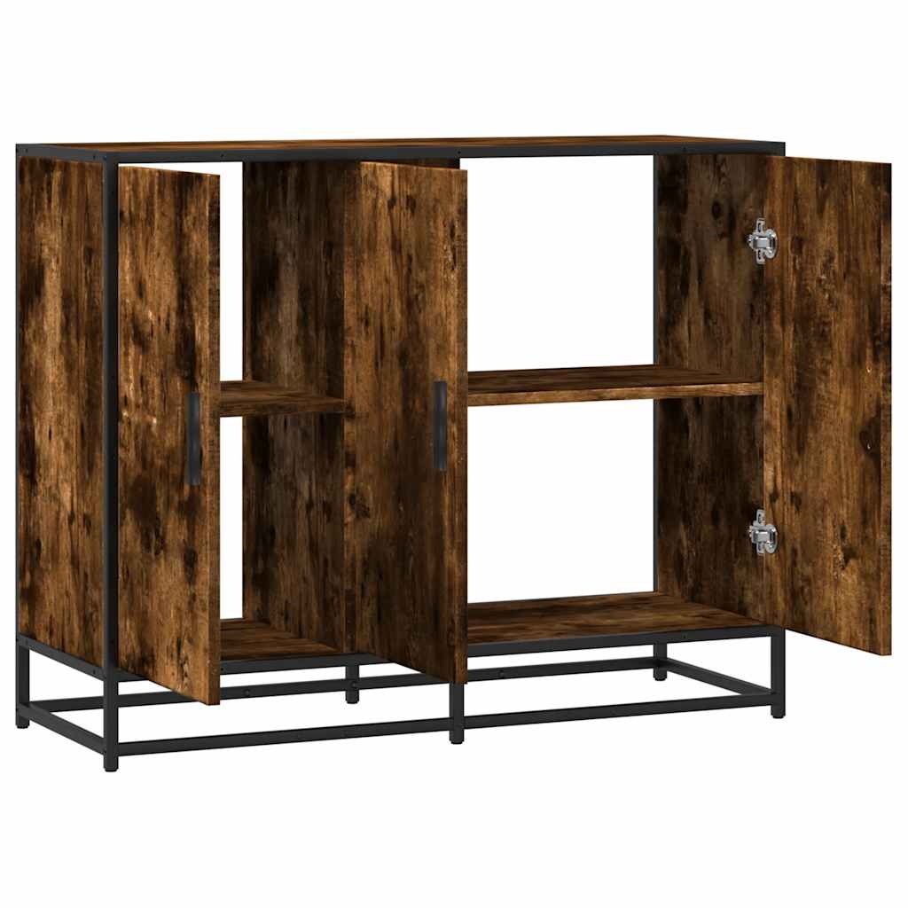 Dressoir 94x35x76 cm bewerkt hout gerookt eikenkleurig is nu te koop bij PeponiXL, paradijselijk wonen!