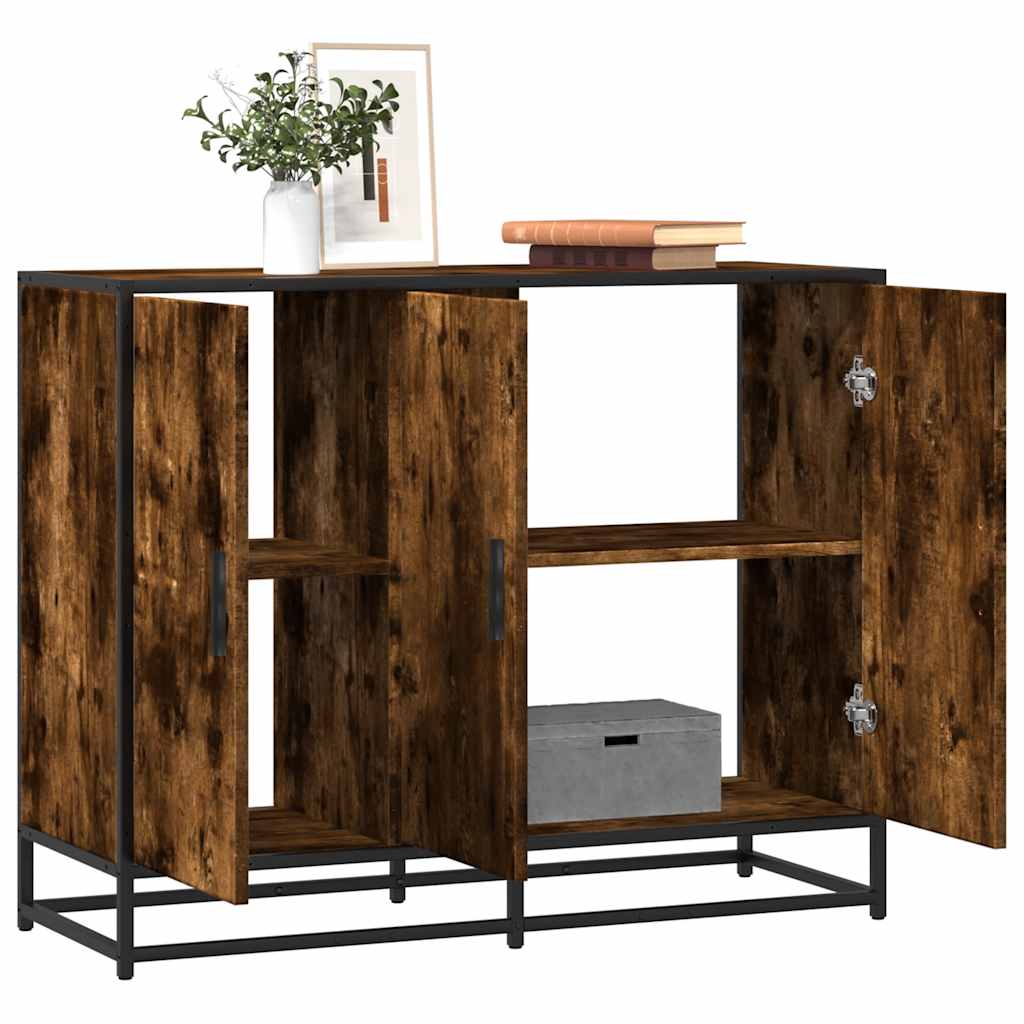 Dressoir 94x35x76 cm bewerkt hout gerookt eikenkleurig is nu te koop bij PeponiXL, paradijselijk wonen!