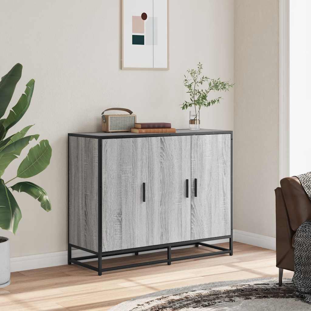 Dressoir 94x35x76 cm bewerkt hout grijs sonoma eikenkleurig is nu te koop bij PeponiXL, paradijselijk wonen!
