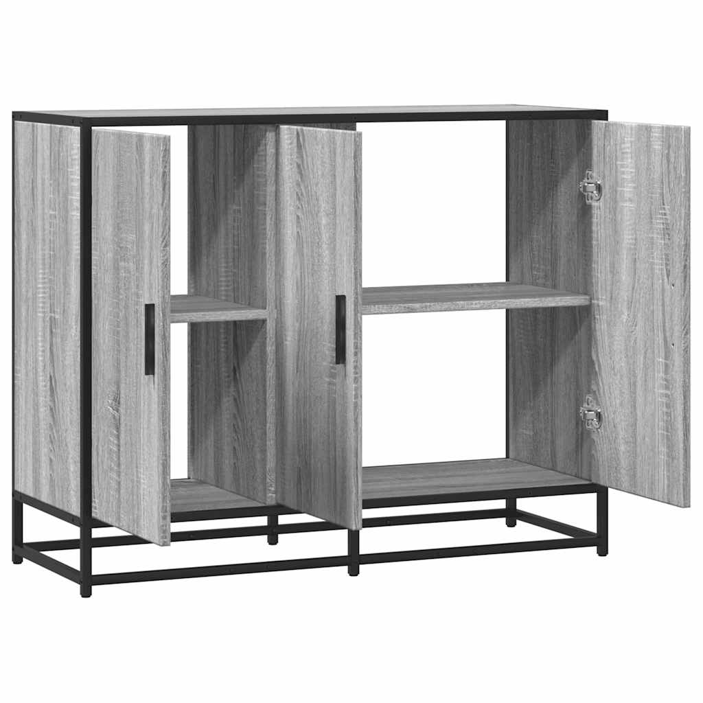 Dressoir 94x35x76 cm bewerkt hout grijs sonoma eikenkleurig is nu te koop bij PeponiXL, paradijselijk wonen!