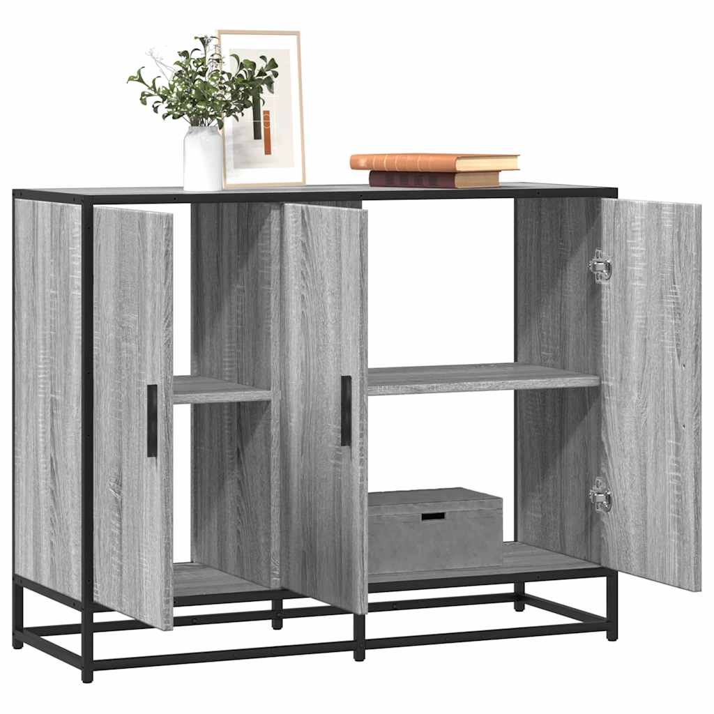 Dressoir 94x35x76 cm bewerkt hout grijs sonoma eikenkleurig is nu te koop bij PeponiXL, paradijselijk wonen!