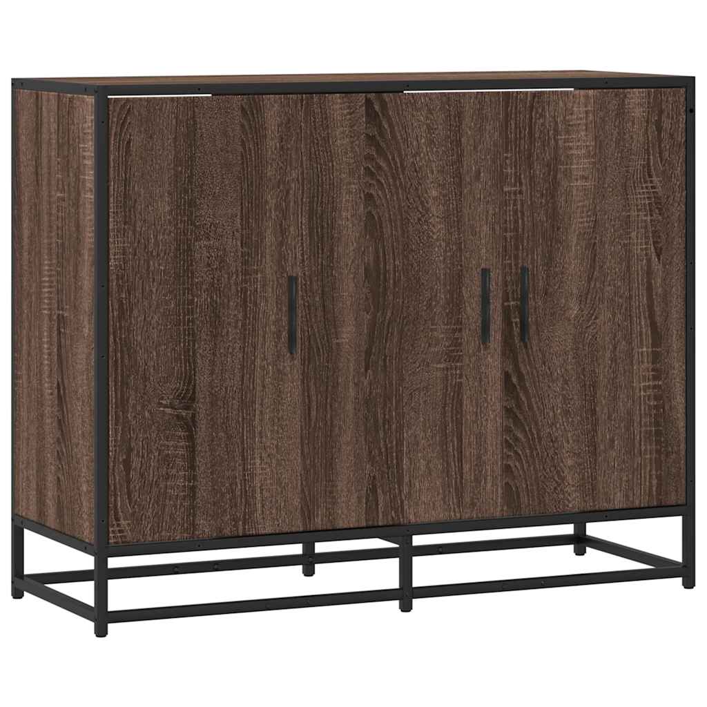 Dressoir 94x35x76 cm bewerkt hout bruin eikenkleur is nu te koop bij PeponiXL, paradijselijk wonen!