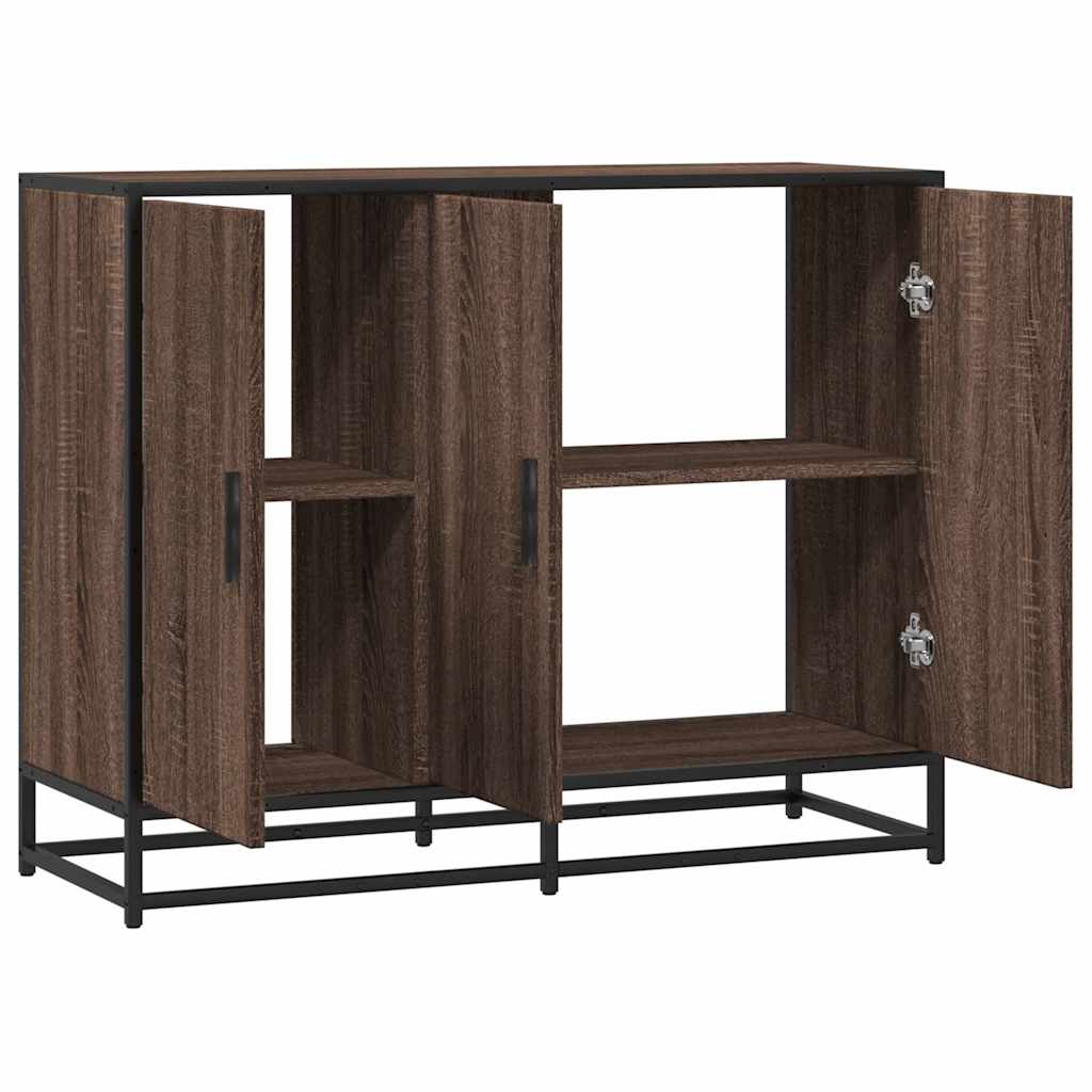 Dressoir 94x35x76 cm bewerkt hout bruin eikenkleur is nu te koop bij PeponiXL, paradijselijk wonen!