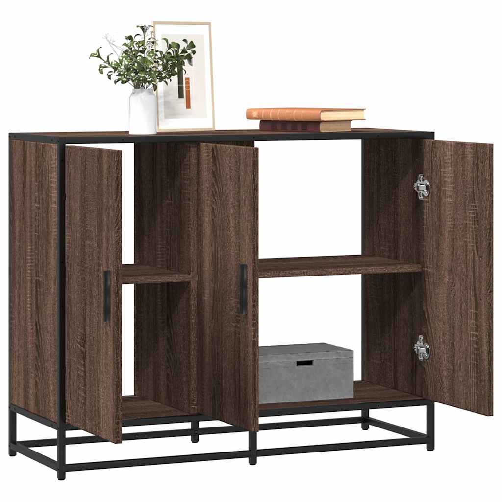 Dressoir 94x35x76 cm bewerkt hout bruin eikenkleur is nu te koop bij PeponiXL, paradijselijk wonen!