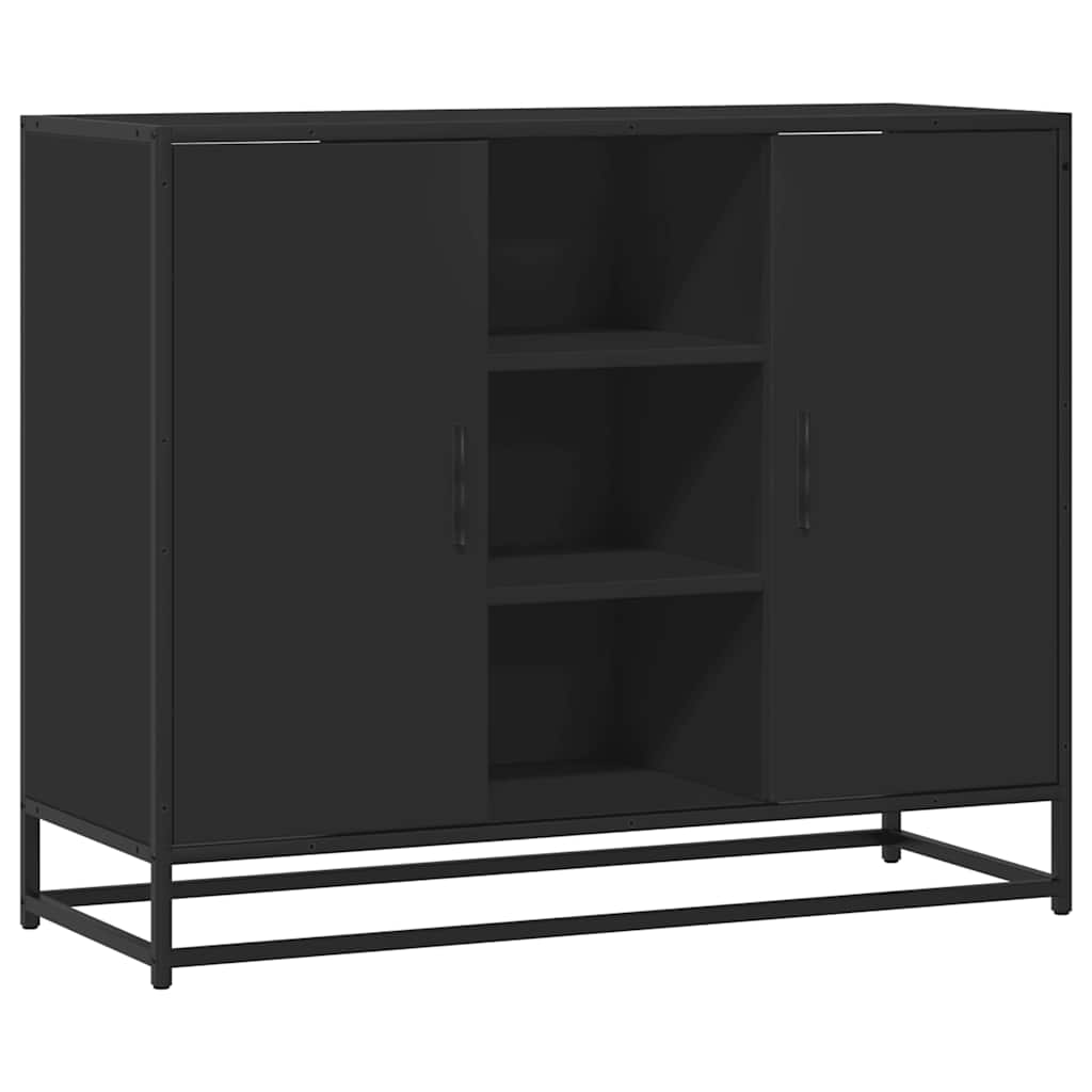 Dressoir 92x35x76 cm bewerkt hout zwart is nu te koop bij PeponiXL, paradijselijk wonen!
