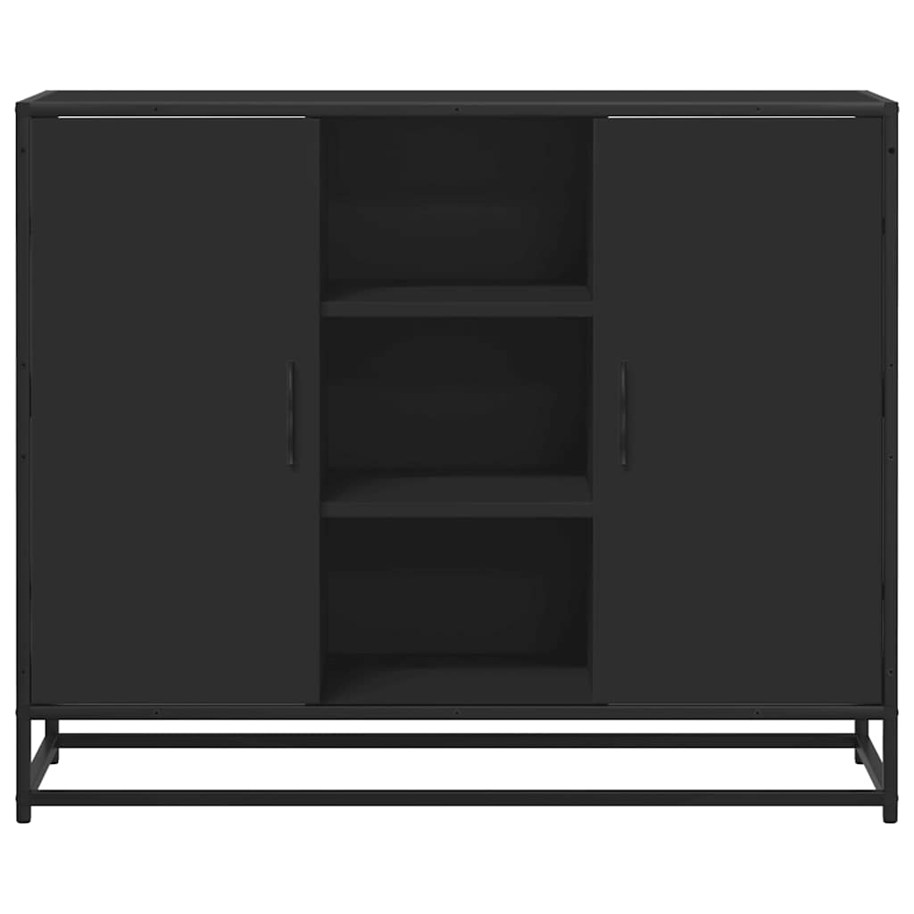 Dressoir 92x35x76 cm bewerkt hout zwart is nu te koop bij PeponiXL, paradijselijk wonen!