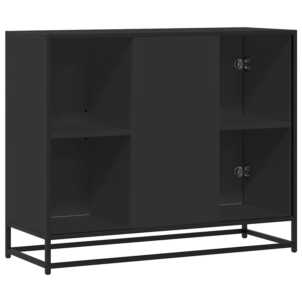 Dressoir 92x35x76 cm bewerkt hout zwart is nu te koop bij PeponiXL, paradijselijk wonen!
