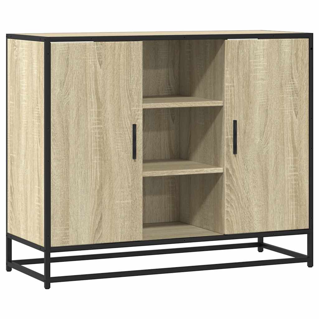 Dressoir 92x35x76 cm bewerkt hout sonoma eikenkleurig is nu te koop bij PeponiXL, paradijselijk wonen!