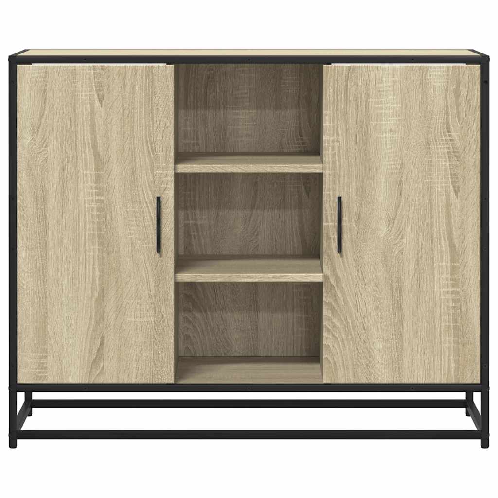 Dressoir 92x35x76 cm bewerkt hout sonoma eikenkleurig is nu te koop bij PeponiXL, paradijselijk wonen!