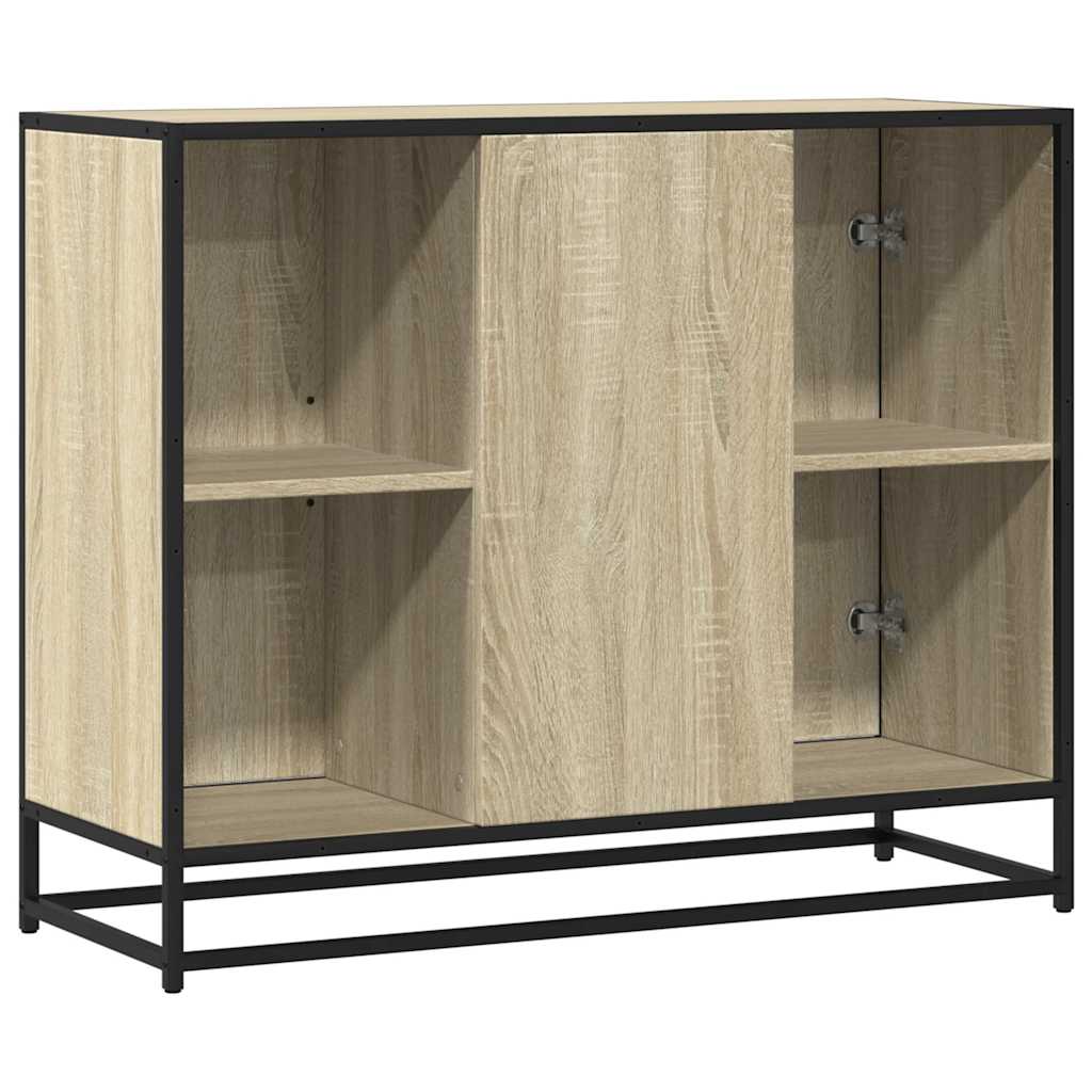 Dressoir 92x35x76 cm bewerkt hout sonoma eikenkleurig is nu te koop bij PeponiXL, paradijselijk wonen!