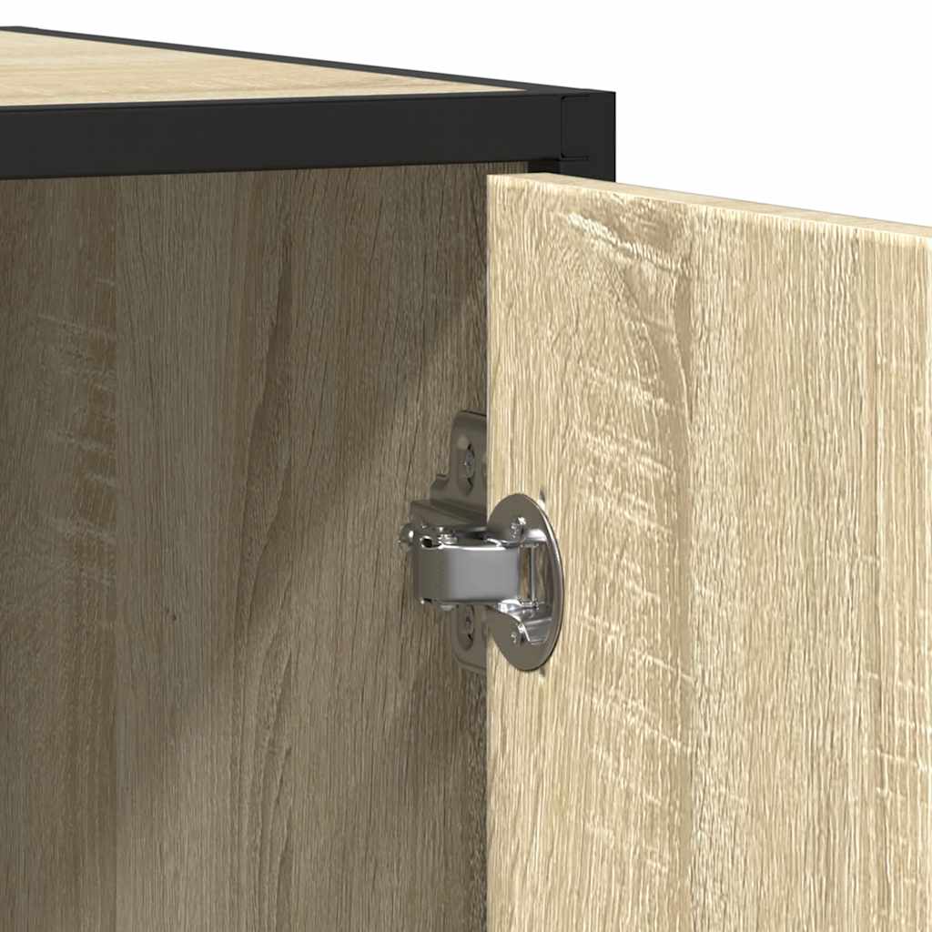 Dressoir 92x35x76 cm bewerkt hout sonoma eikenkleurig is nu te koop bij PeponiXL, paradijselijk wonen!