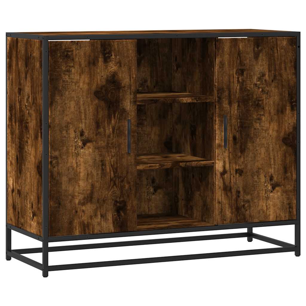 Dressoir 92x35x76 cm bewerkt hout gerookt eikenkleurig is nu te koop bij PeponiXL, paradijselijk wonen!