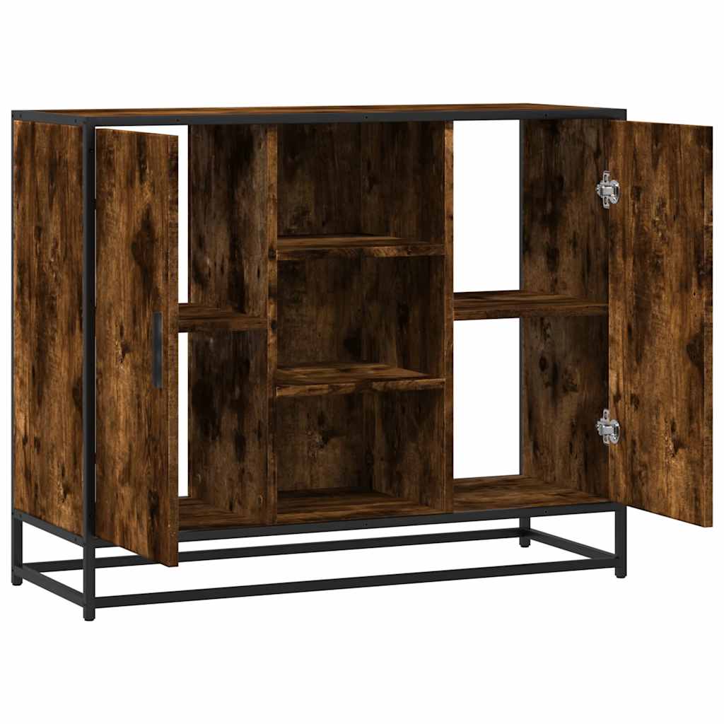 Dressoir 92x35x76 cm bewerkt hout gerookt eikenkleurig is nu te koop bij PeponiXL, paradijselijk wonen!