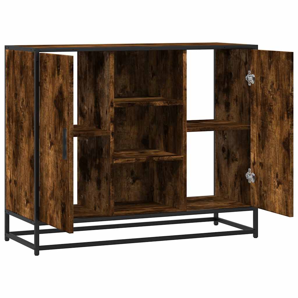 Dressoir 92x35x76 cm bewerkt hout gerookt eikenkleurig is nu te koop bij PeponiXL, paradijselijk wonen!
