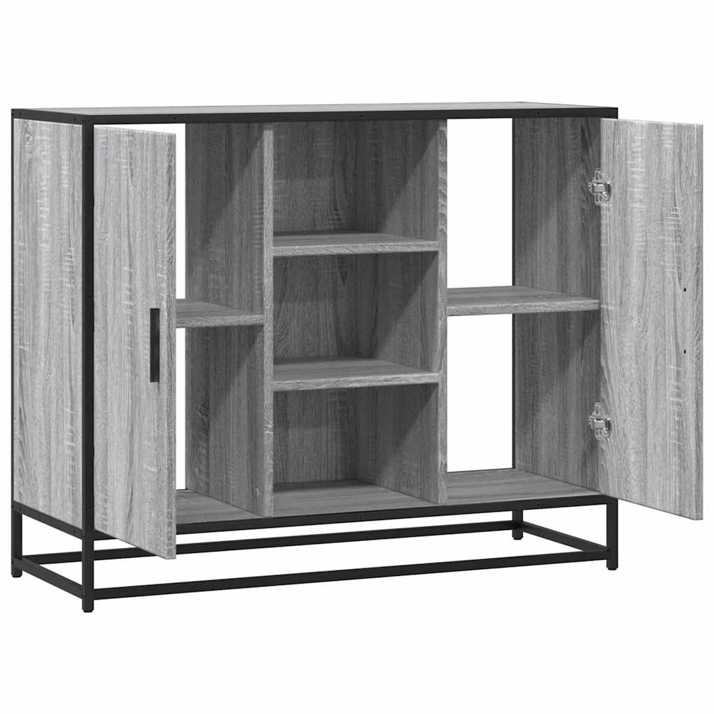 Dressoir 92x35x76 cm bewerkt hout grijs sonoma eikenkleurig is nu te koop bij PeponiXL, paradijselijk wonen!