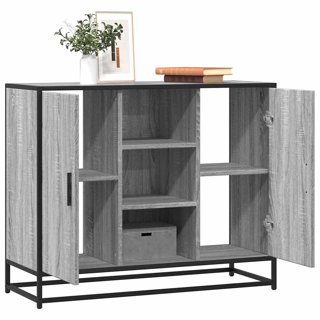 Dressoir 92x35x76 cm bewerkt hout grijs sonoma eikenkleurig is nu te koop bij PeponiXL, paradijselijk wonen!