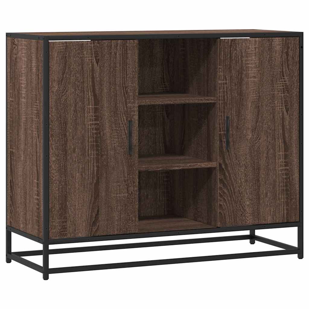 Dressoir 92x35x76 cm bewerkt hout bruin eikenkleurig is nu te koop bij PeponiXL, paradijselijk wonen!