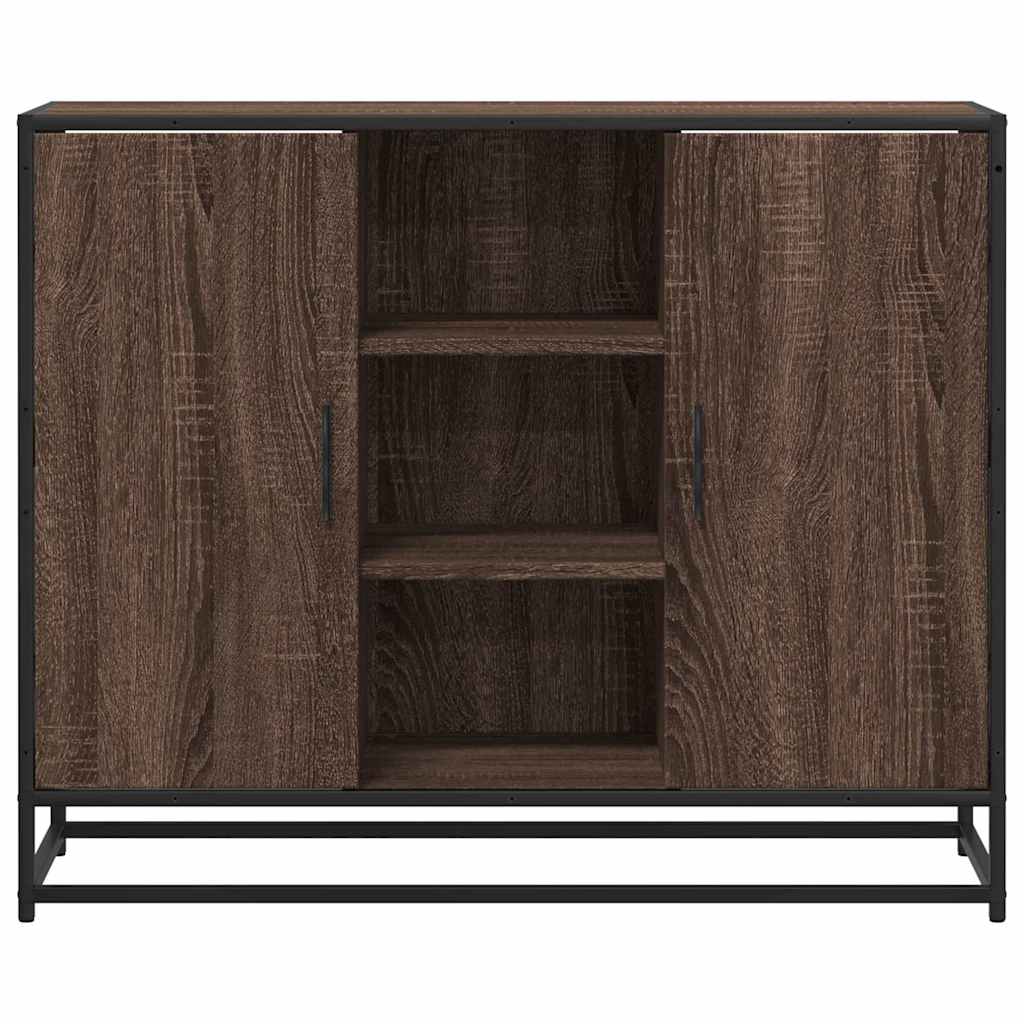 Dressoir 92x35x76 cm bewerkt hout bruin eikenkleurig is nu te koop bij PeponiXL, paradijselijk wonen!