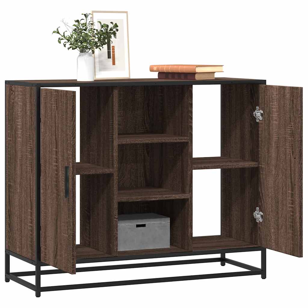 Dressoir 92x35x76 cm bewerkt hout bruin eikenkleurig is nu te koop bij PeponiXL, paradijselijk wonen!