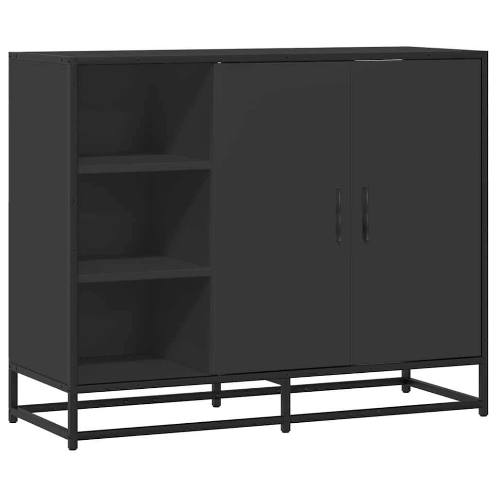 Dressoir 92x35x76 cm bewerkt hout zwart is nu te koop bij PeponiXL, paradijselijk wonen!