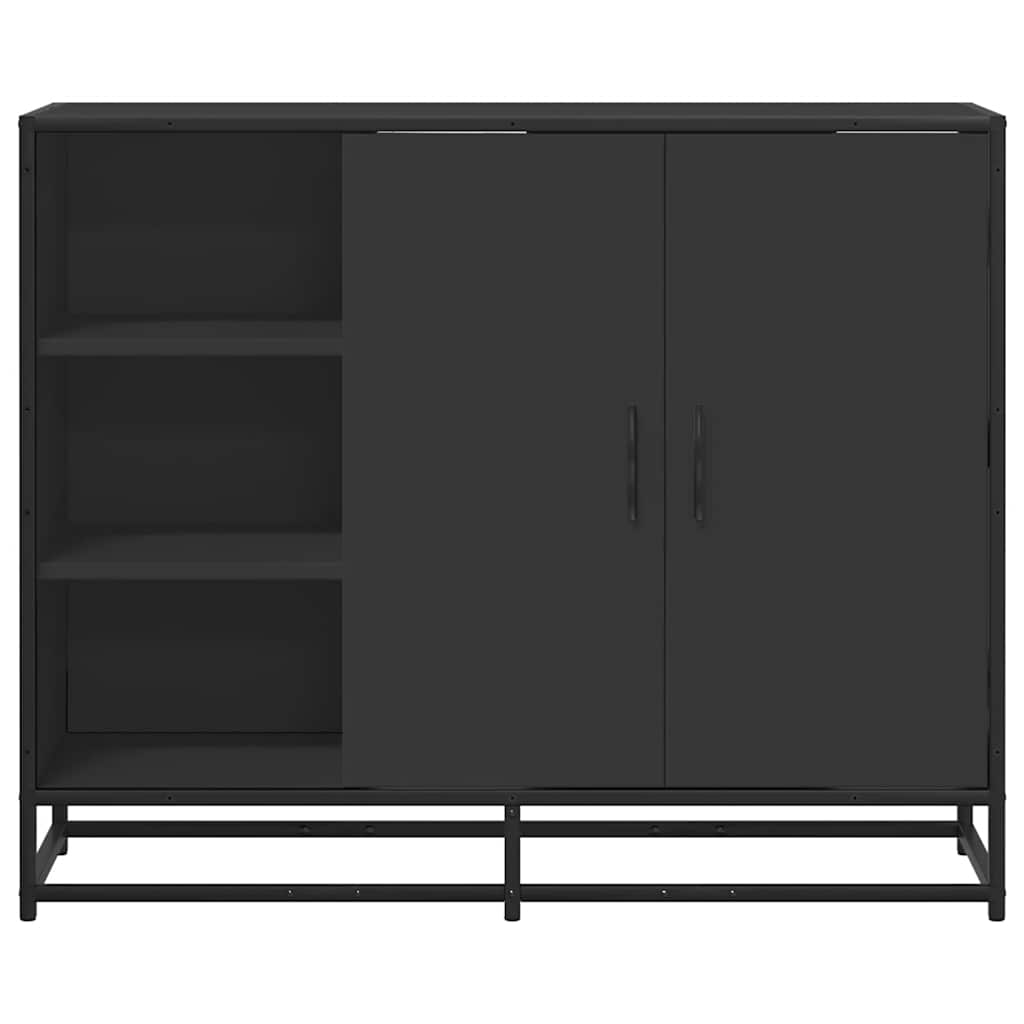 Dressoir 92x35x76 cm bewerkt hout zwart is nu te koop bij PeponiXL, paradijselijk wonen!