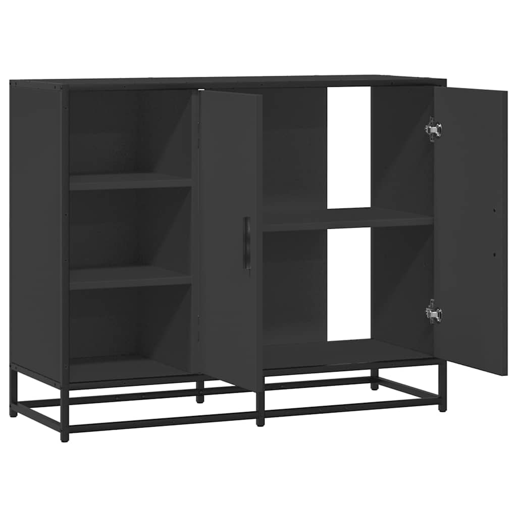Dressoir 92x35x76 cm bewerkt hout zwart is nu te koop bij PeponiXL, paradijselijk wonen!