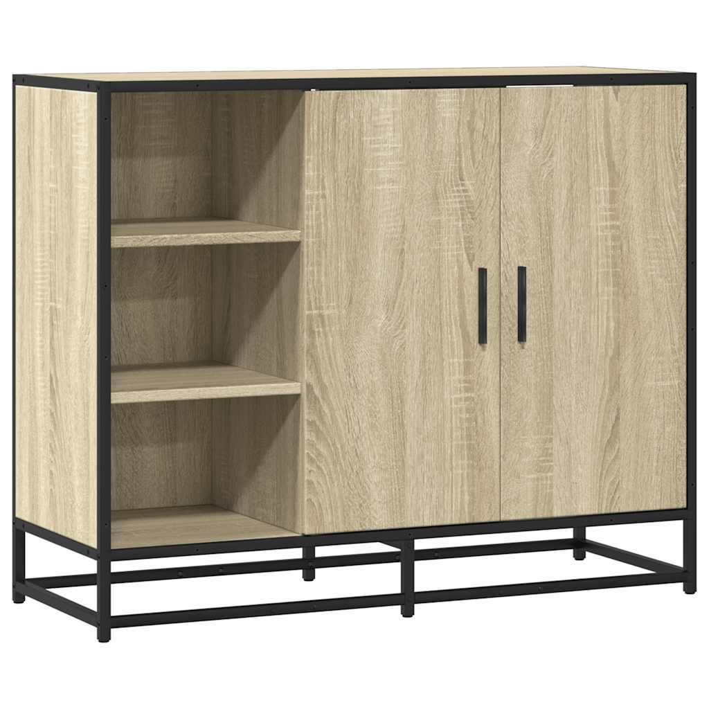 Dressoir 92x35x76 cm bewerkt hout sonoma eikenkleurig is nu te koop bij PeponiXL, paradijselijk wonen!